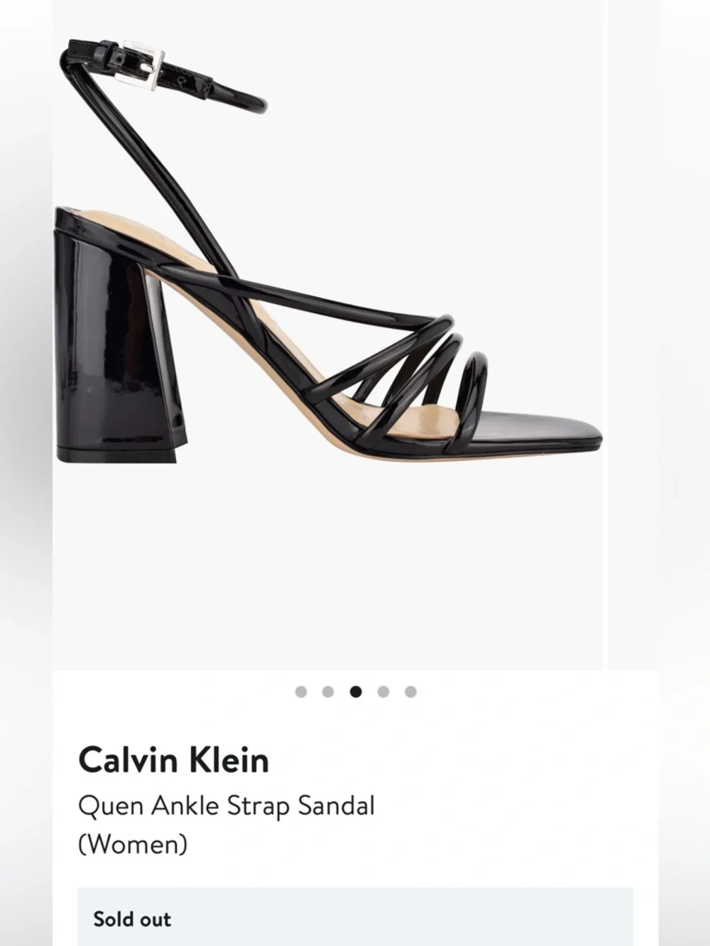 NWT Calvin Klein Quen Ankle Strap Block Heel Sandal - Picture 2 of 8